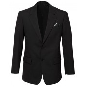 Mens Plain 2 Button Jacket (Black) with white logo